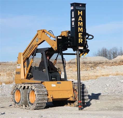 skid steer post driver for rent|towable post pounder rental.